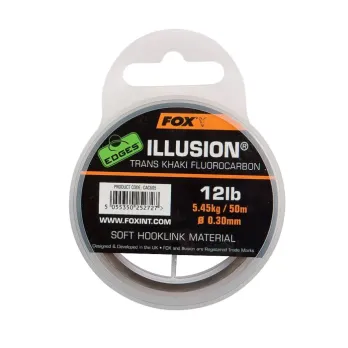 Fox Edges Illusion Fluorocarbon Soft Hooklink 50m - Trans khaki