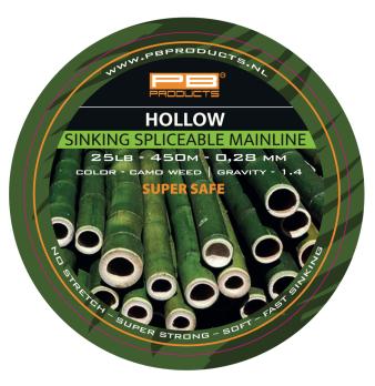 PB Hollow Braid 0.28mm 25LB 450m Splicable Camo Weed